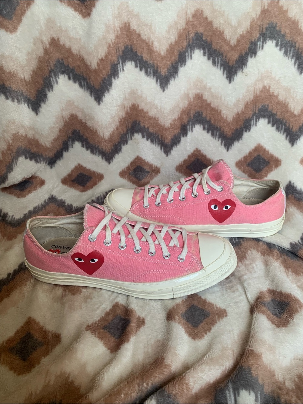 Converse Comme des Garçons PLAY Chuck Taylor Pink Low Sneakers Women’s 14